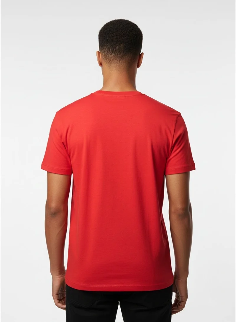 لعب البولو تيشيرت رجالي مطبوع - أحمر